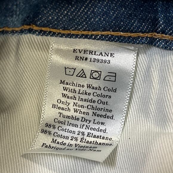 Everlane Raw-Hem Crop Light Bleach Wash Straight Ankle Leg Jeans Women's Size 29 - Picture 5 of 10